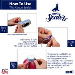 Kenco Sealer – Liquid Bottle Sealing Tape, Leak Protection – 3/4″ x 6″ Strips