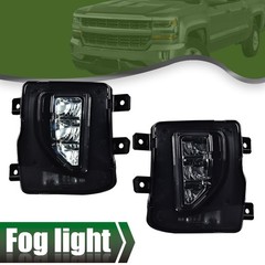 Bright LED Fog Lights Bumper Lamps+Switch For 2016-2018 Chevy Silverado 1500