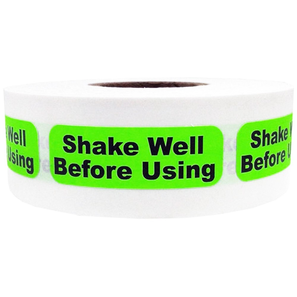 “Shake Well Before Using” Labels | 0.5 x 1.5″ Inches Wide | 500 Pack