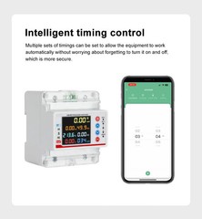 100A Single Phase Tuya WiFi AC Meter Over Under Voltage Leak Protect Prepayment