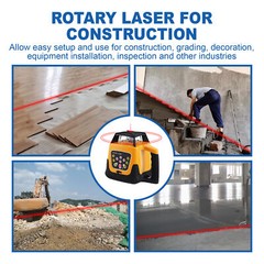 500m Self-leveling Red Laser Level 360 Rotating Rotary w/1.65M Tripod + 5M Staff