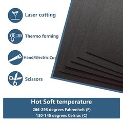 6 Pack Black Plastic Sheets 8X12X0.04 in Flexible High Tensile Plastic Sheets…