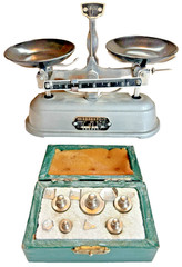 Vintage Lab Beam Balance Scale HC-TP12B 100g w Weights Apothecary Medical