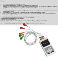 3 Channel ECG/EKG Holter Recorder Monitor-Heart Rhythm Event Recorder for 24hr
