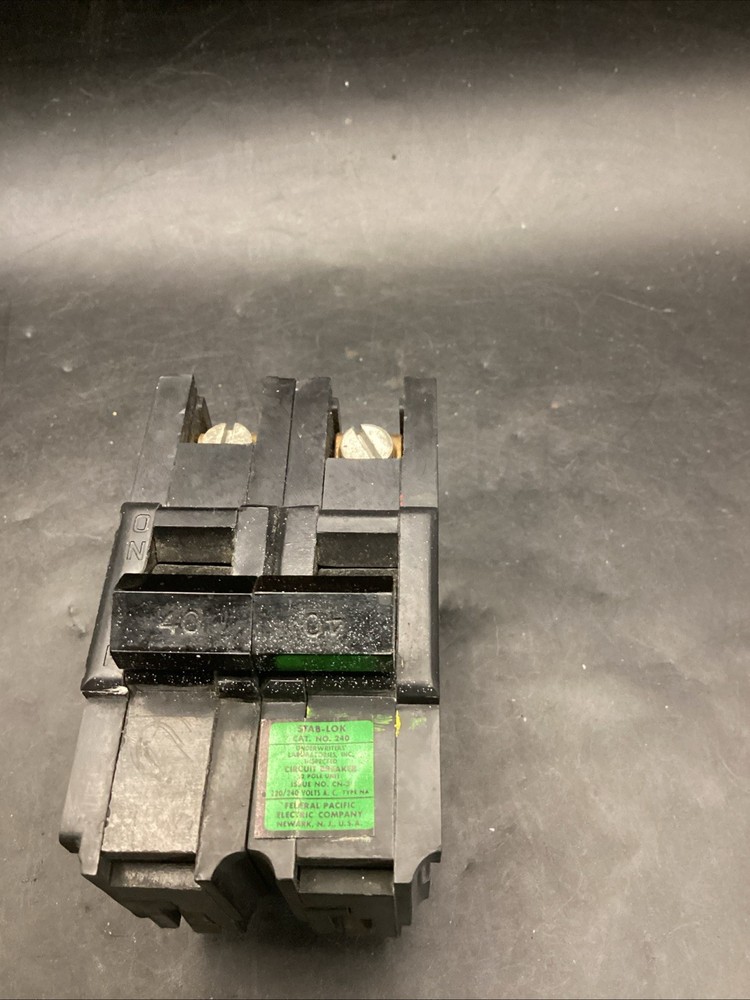 NA240 FPE Federal Pacific 40 Amp 2 Pole Stab-Lok Thick Wide Used