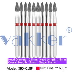 10pc/pk Diamond Burs Shape Flame Diamond Bur Super Fine Medium Coarse