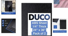 1/4″ ABS Sheet 24×36″ Black Textured Matte – Heat Moldable 2pk