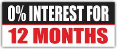 0% INTEREST FOR 12 MONTHS Advertising Banner Vinyl Sign Loan Insurance Bank Cash
