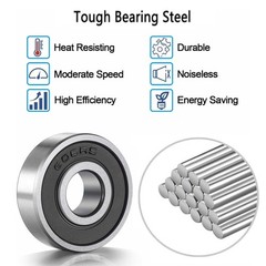 608 2RS High-Precision Ball Bearings – 20 Pcs Set, 8mm x 22mm x 7mm Dimensions