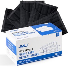 4-Ply Black Face Mask Medical Surgical Disposable 50pcs Earloop Mouth Cover