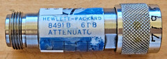 Keysight Agilent HP 8491A 6dB Coaxial RF Microwave Attenuator DC-12.4GHz #11295