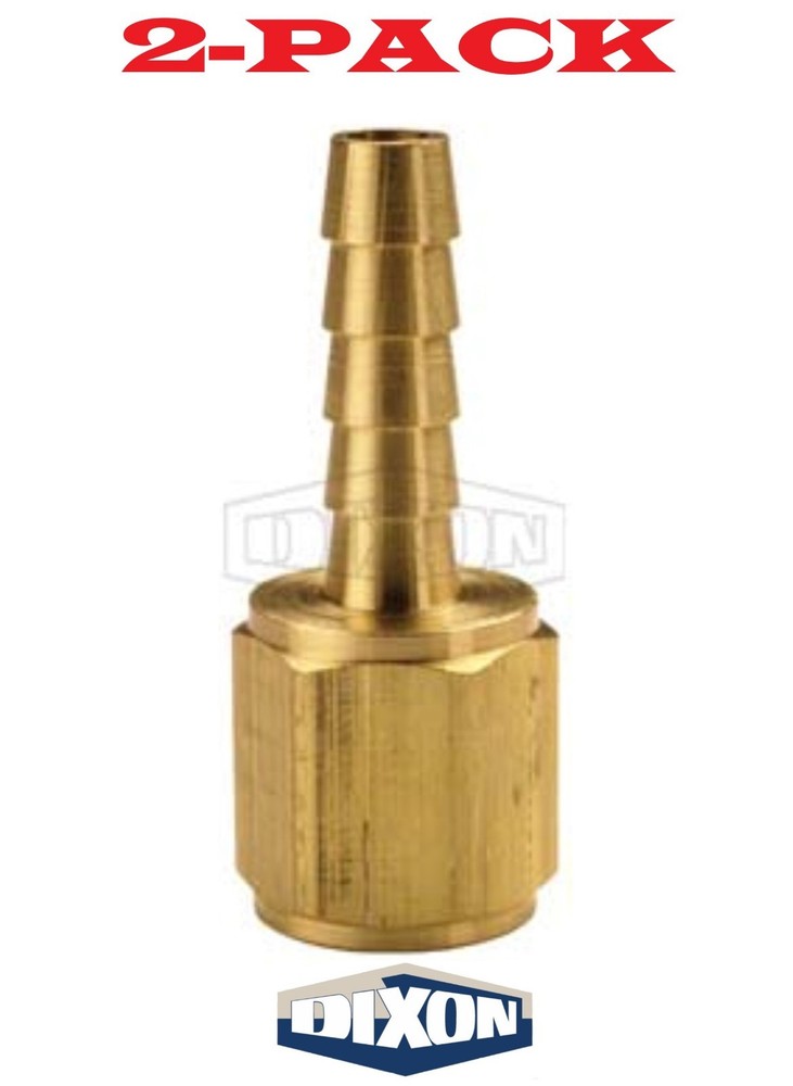 2-PACK! 1/8″ Hose ID x 1/8″ FEMALE NPTF Brass Barb Fitting 1040202C (BF11) Dixon