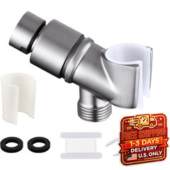 All Metal Handheld Shower Head Holder Brass Pivot Ball Joint Brushed Nickel