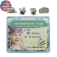 200 Orthodontic Buccal Tube 1st 2nd Molar Tubos Ortodoncia Roth MBT 022 Bondable