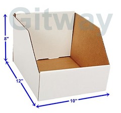 25 pcs 10″ X 12″ x 8″ Corrugated Cardboard Open Top Storage Parts Bin Bins Boxes