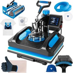5 in 1 Heat Press Machine 15″x12″ Swing Away Digital Transfer T-Shirt Mug Hat