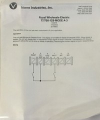 *New-Open-Box* Vorne Industries 77/705-12S-00-3 + *Warranty*