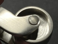 New Set (4) Nickel/Brushed Metal Square Cup Swivel Furniture Casters