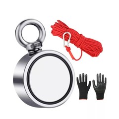 Magnet Fishing Kit 1200lbs Pulling Double Sided Fishing Magnet 2.64″ Dia