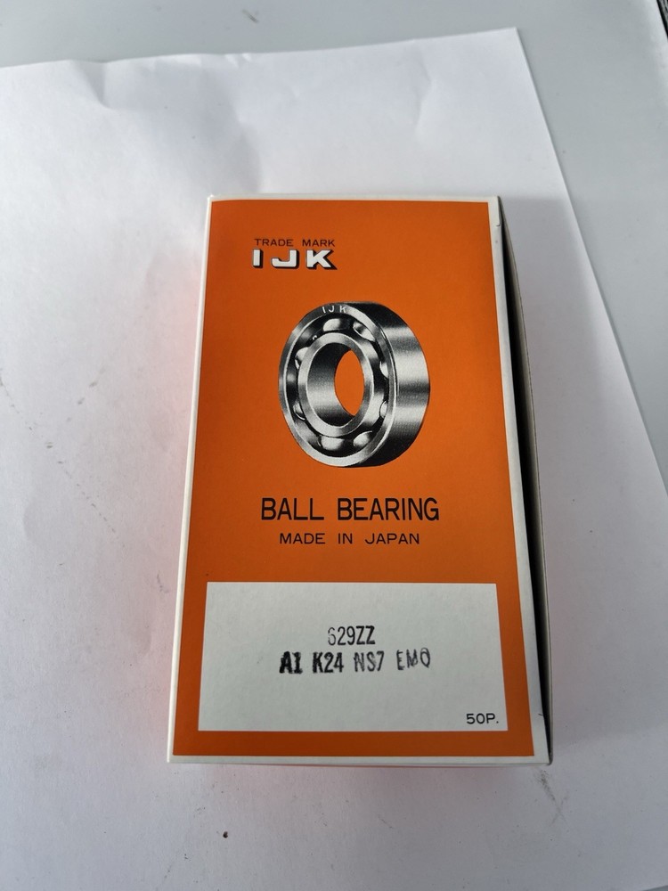 NEW Box of 50 IJK 629ZZ Ball Bearings 629-2Z EMQ Made in Japan Original Pack A5