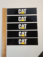 Five AUTHENTIC CATERPILLAR TRACTOR DECALS 6.5”x1.5” NOS NEW Neeg2001