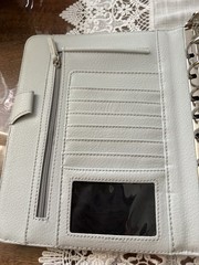 Classic Franklin Covey Anna Leather Binder Grey Color , Silver Rings Rare