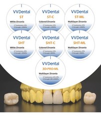 VVDental ST Translucent White Zirconia 98mm System White Zirconia Ceramic Blocks