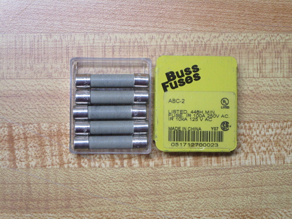 Buss ABC-2A Bussmann Fuse Cross Ref 6F039 Gray (Pack of 5)