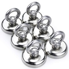 Neodymium Fishing Magnets 6 Pack, 100 lbs(45KG) Pulling Force Rare Earth Magnet