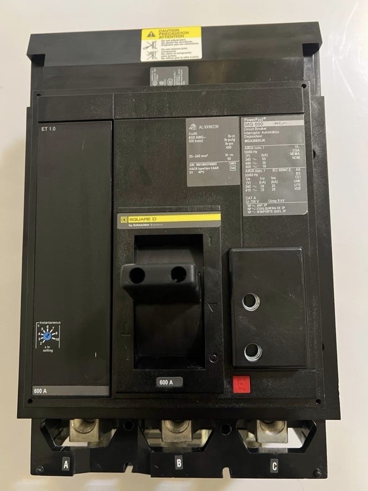 MGA36600JK 600 Amp 600V 3P Square D I line Circuit Breaker