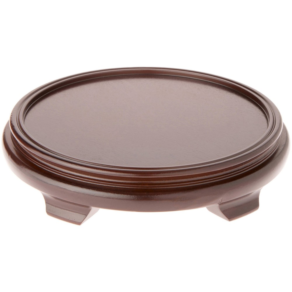 Plymor Walnut Round Wood Veneer Footed Display Base, 11.75″W x 11.75″D x 2.25″H