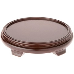 Plymor Walnut Round Wood Veneer Footed Display Base, 11.75″W x 11.75″D x 2.25″H