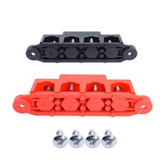 Red & Black 5/16″ 4 Stud Power Distribution Busbar Bus Bar With Cover Fast Ship