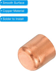 3/8 Inch (10Mm) ID Copper Pipe End Cap, 5 Pack Copper Fitting Cap Sweat Plug Sol