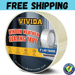 Transparent Window Weather Sealing Tape, 2 Inch x 40 Yards(120 Ft), Clear Win