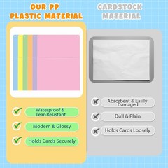 Fuutreo 12 Pcs Pastel Plastic Oversized Wall Pockets 12.6″ x 9.4″