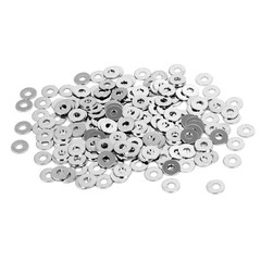 200PCS M1.4 x 4mm x 0.3mm Nickel Plated Flat Washers Gaskets Spacers Silver
