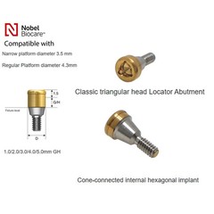 US Locator Abutment NP/RP 1-5.0mm GH Compatible Nobel Biocare Conical Connection