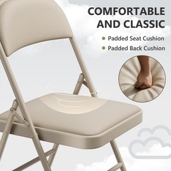 Make Changes Folding Chairs 4 Pack Pu Leather Padded Folding Chairs For Outside