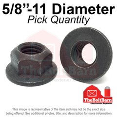 5/8″-11 Grade 8 (G) Hex Flange Top Lock Nuts Coarse Phos & Oil (Pick Quantity)
