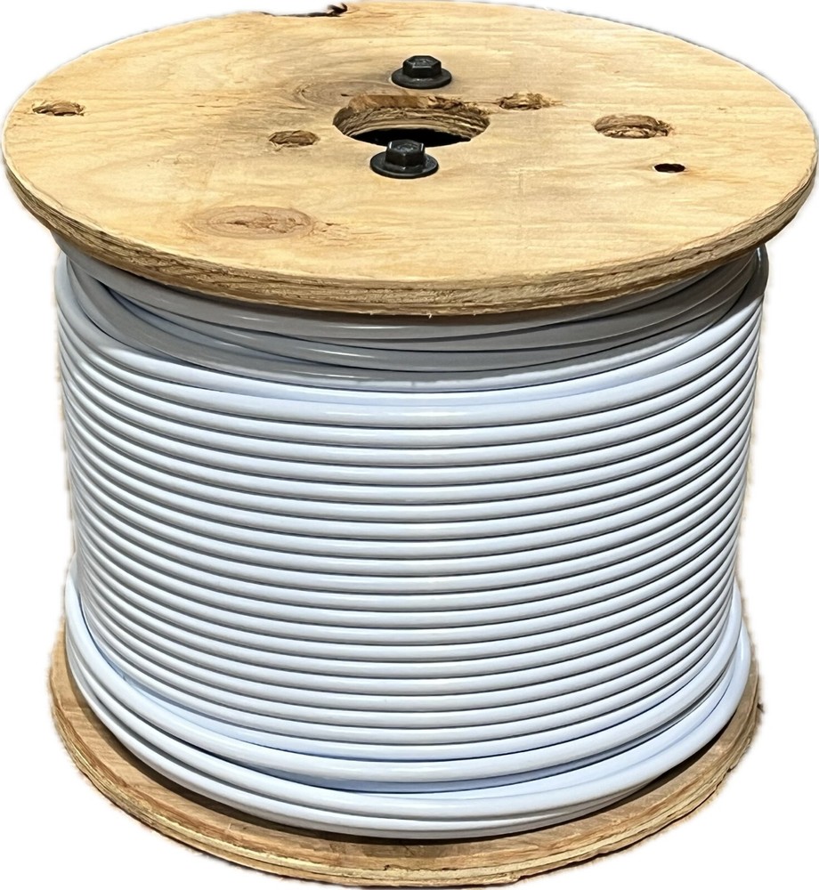 WHITE Vinyl Coated Cable Wire Rope, 1/8″- 3/16″, 7×7, 500 ft reel