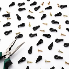 Blulu 50 Pack Glass Retainer Clips with Screws 4 mm Offset Black Gold
