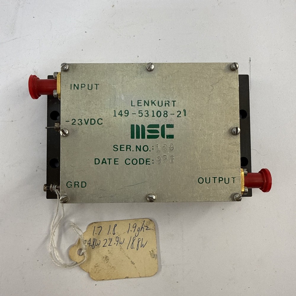 Lenkurt MSC 149-53108-21 RF Microwave Telecom Module -23VDC Used Working