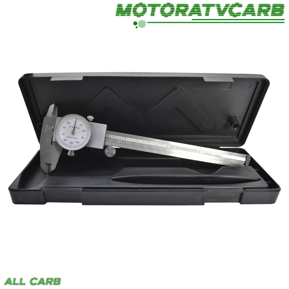 ALL-CARB 6″ DIAL CALIPER CARBON STEEL SHOCKPROOF .001″ OF ONE INCH