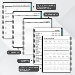 2026-2027 Monthly Planner – Academic Planner/Calendar 8 x 10 inches, Black
