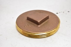 3 In Bronze Cast Threaded Pipe Plug Square Drive 302-607 Made In Indonesia