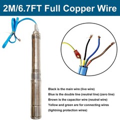 3/4 HP 3″ Deep Well Submersible Pump, 115V, 13 GPM, 247 ft MAX,60Hz, 1.25 in NPT