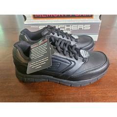 Skechers Work Nampa Wyola Shoes Women 7.5 Black Slip Resistant EH Memory Foam