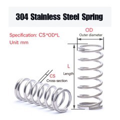 Wire Dia 2-4mm Compression Springs 304 Stainless Steel Shock Absorption Spring
