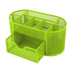 Desk Organizer Mesh Metal Desktop Office Pen Pencil Holder Storage Tray Green US